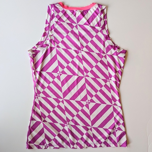 Nike Pro Dri-Fit Fitted Geometric Tank Top Pink - Picture 7 of 7